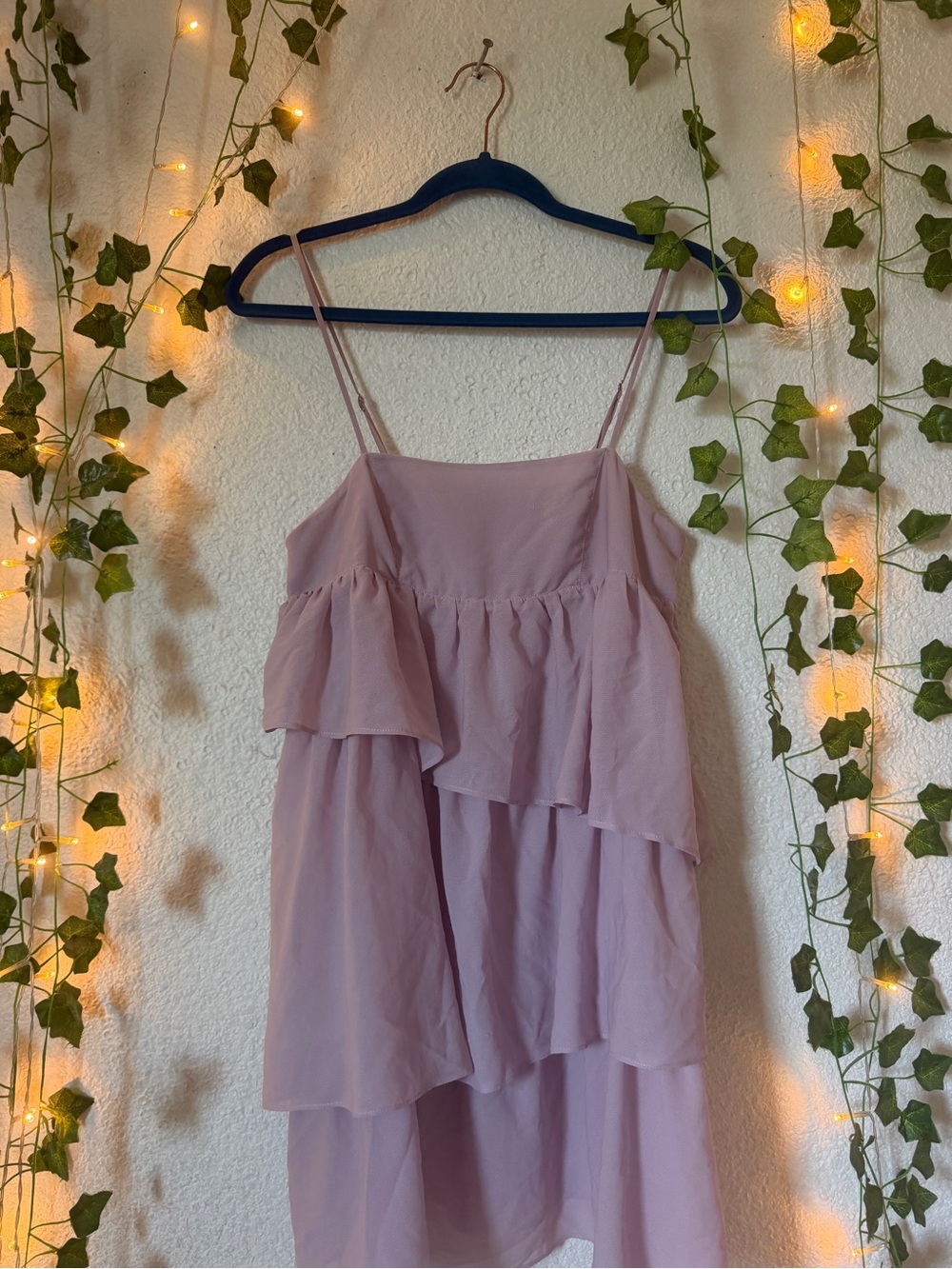 Free People Women's Lavender Ruffle Slip Dress - Spaghetti Strap Sleepwear